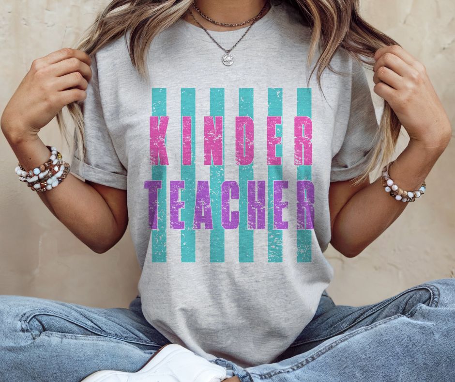 Kinder Teacher (School Stripes Grade Levels/Occupations) - DTF