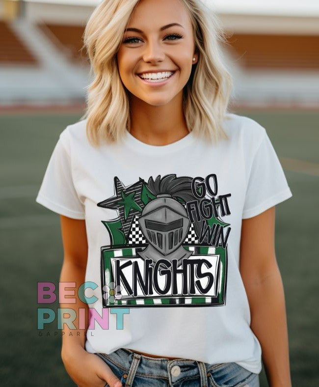 Knights - Dark Green (Go Fight Win Star Mascot) - DTF