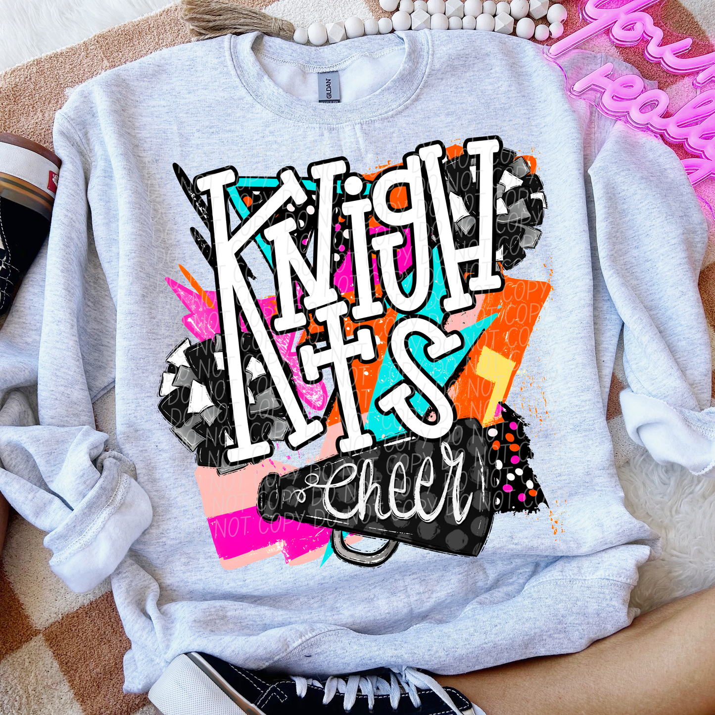 Knights (Bright Retro Cheer Mascot) - DTF