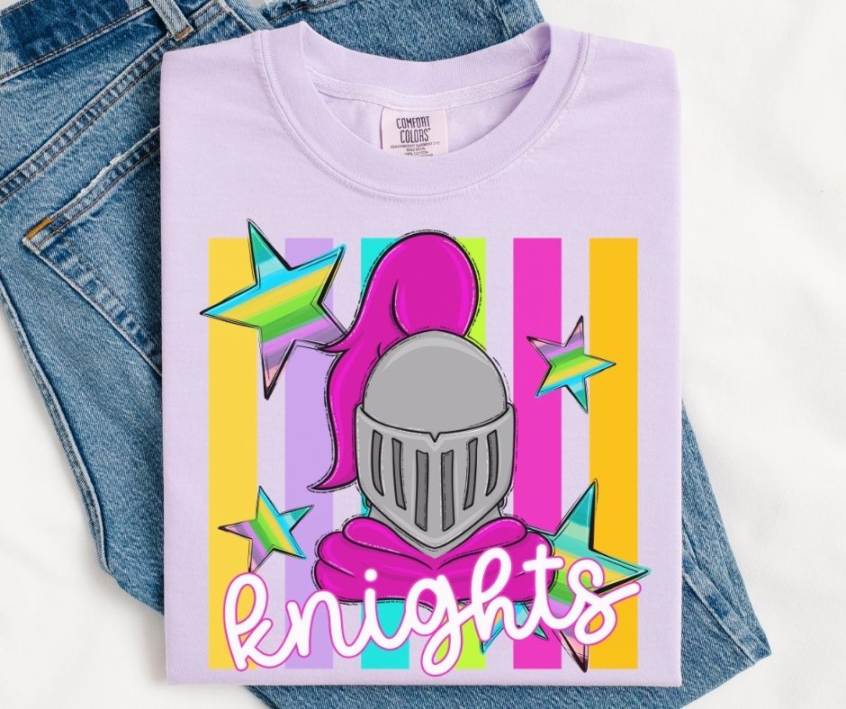 Knights (Colorful Stripes Mascot) - DTF