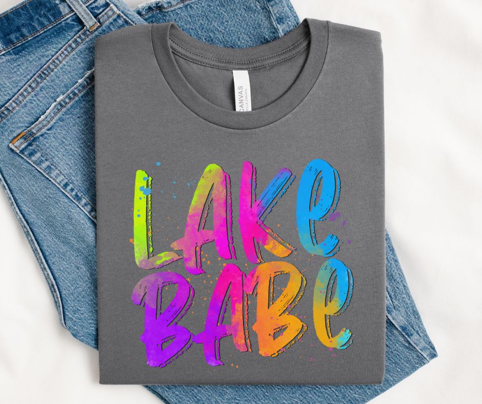 Lake Babe (Bright Colored Graffiti Style Words) - DTF