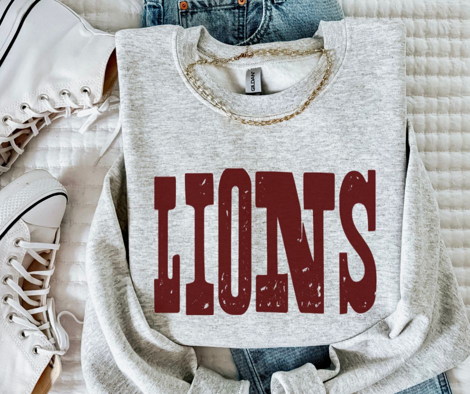 Lions - Maroon (Mixed Up Mascot) - DTF