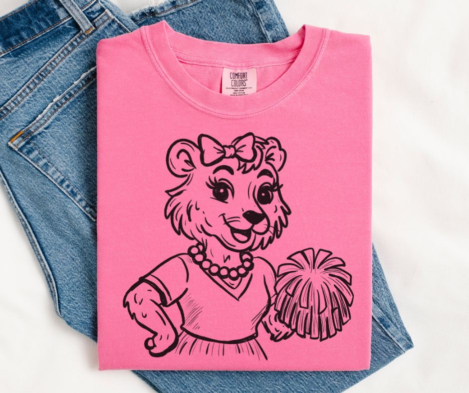 Lion (Cheer Vintage Sketch Mascot) - DTF