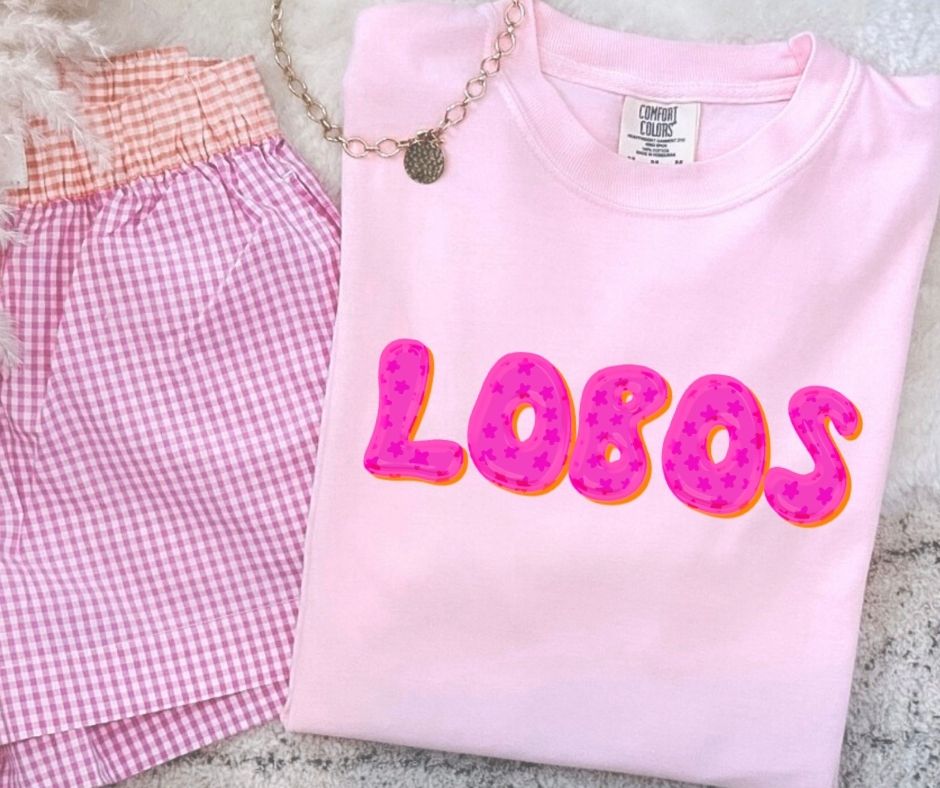 Lobos (Pink Bubble Stars Mascot) - DTF
