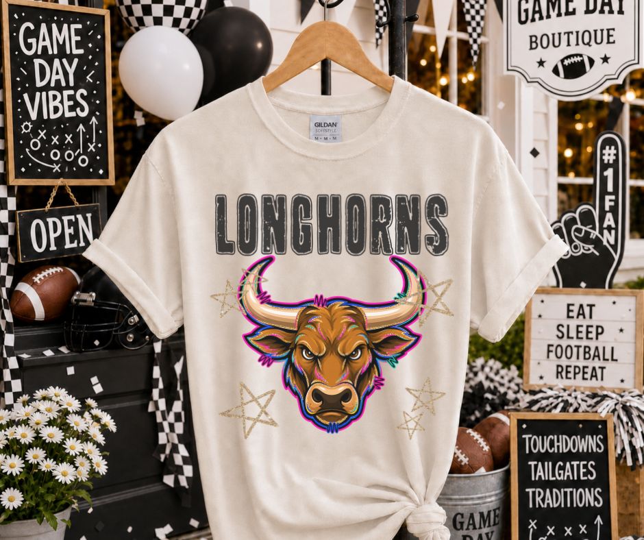 Longhorns (Grunge Varsity Mascot) - DTF