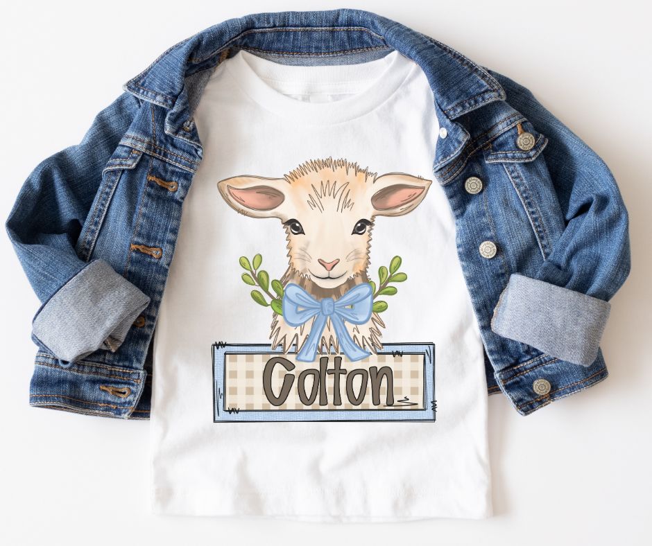 Lamb with Bow (Personalized) - DTF