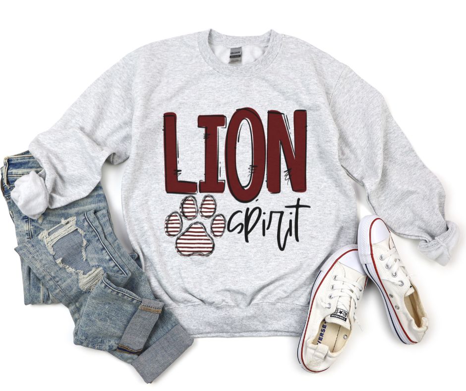 Team Go Spirit Lions (Paw Print - Maroon) - DTF