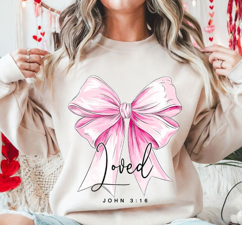 Loved John 3:16 (Coquette Bow) - DTF