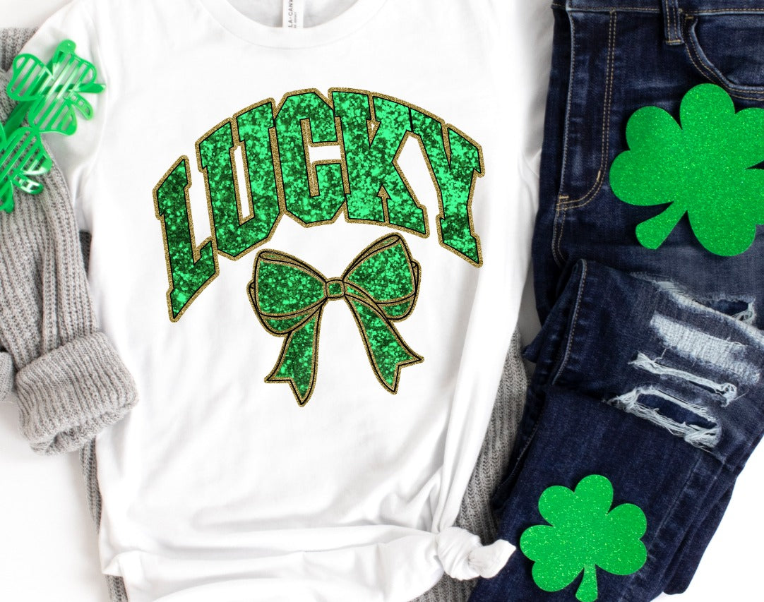 Lucky (faux glitter) - DTF