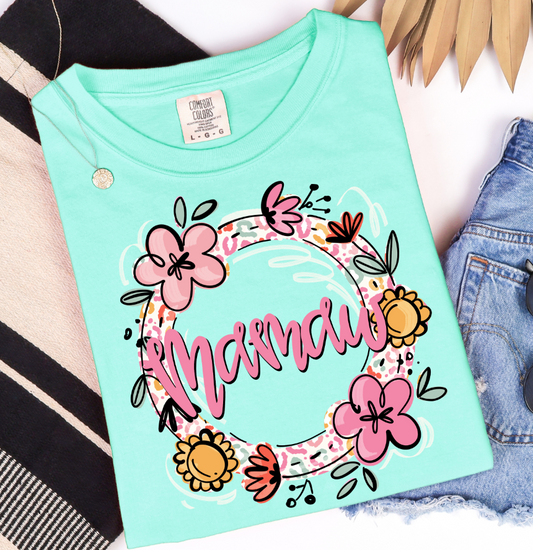 Mamaw (Colorful Floral Leopard) - DTF