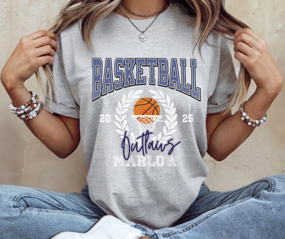 Outlaws - Marlow (Basketball School Mascot Wreath) - DTF