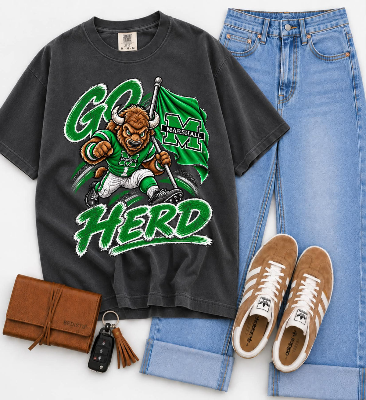 Marshall - Go Herd (Vintage Distressed Go Mascots) - DTF