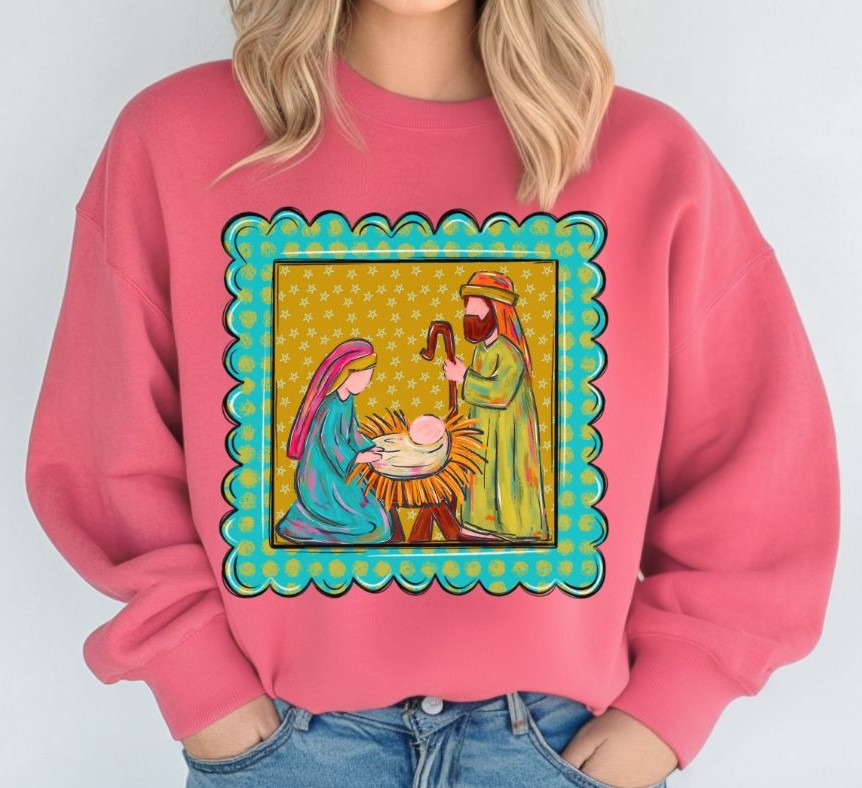 Mary and Joseph Scallop Frame - DTF