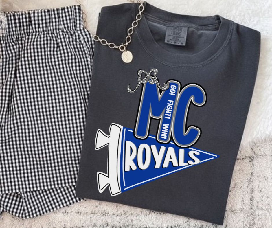Royals - MC/Royal Blue/Gray (Spirit Pennant Mascots) - DTF