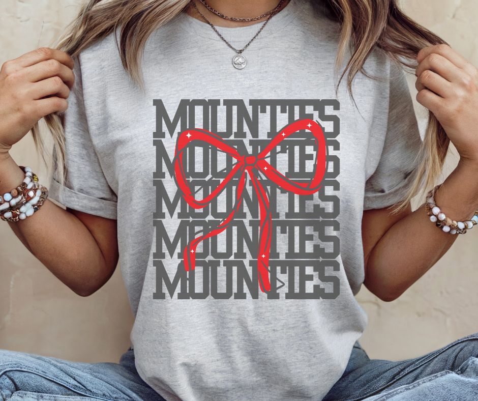 Mounties - Red/Gray (Stacked Coquette Bow) - DTF