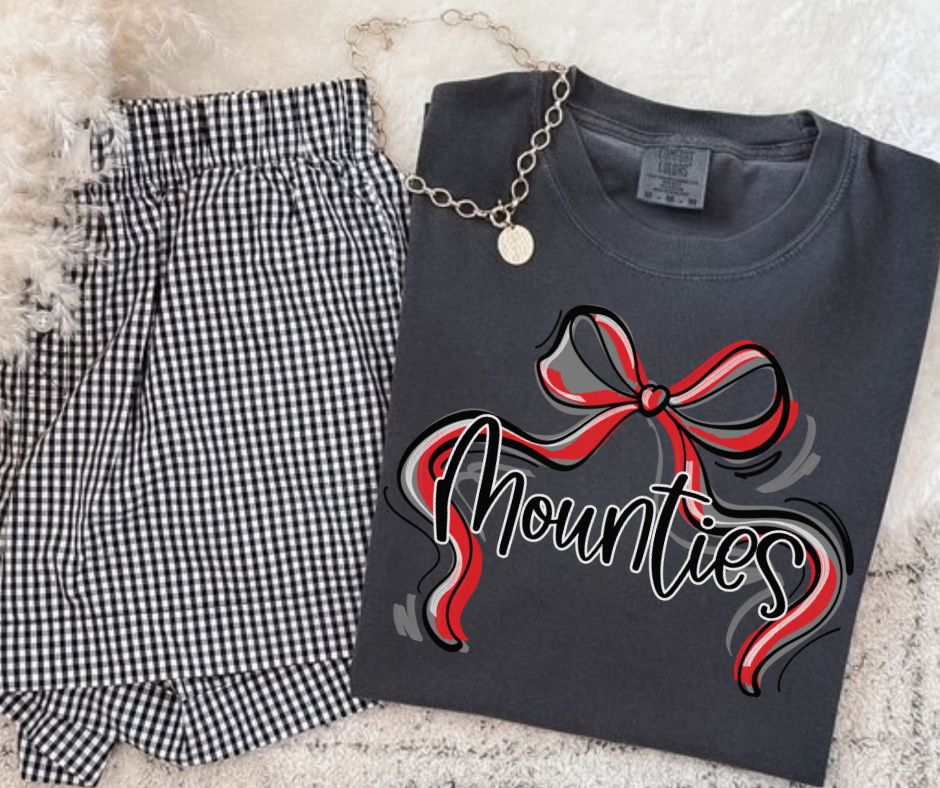 Mounties - Red/Gray (Ribbon Sports Bow School Spirit) - DTF