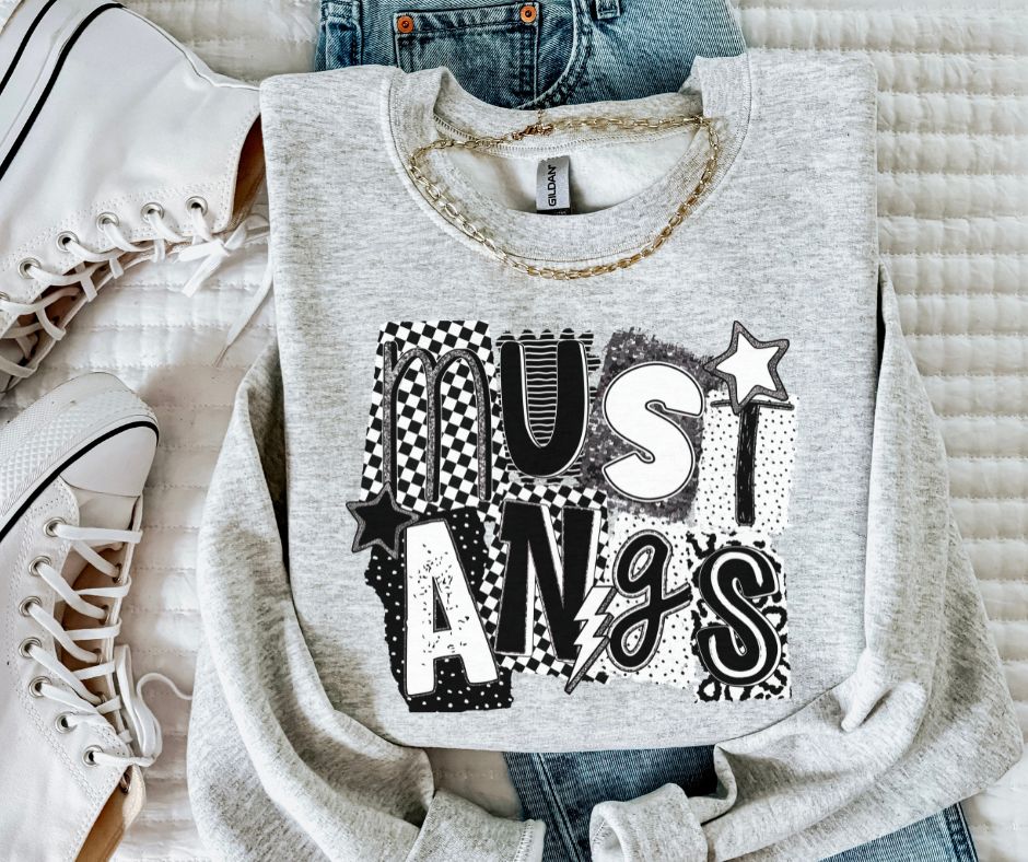 Mustangs (BW Collage Mascot) - DTF