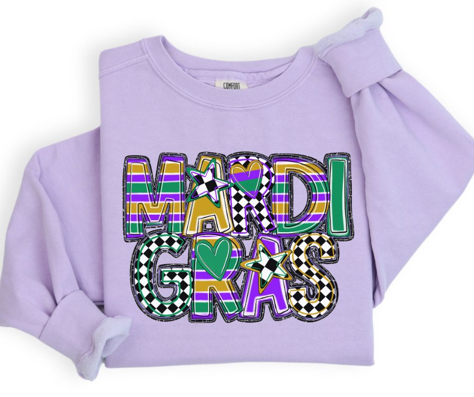 Mardi Gras (checkerboard) - DTF