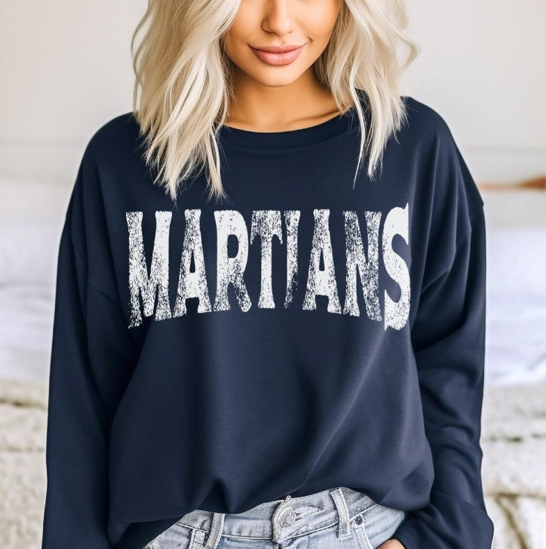 Martians (white - single color grunge) - DTF