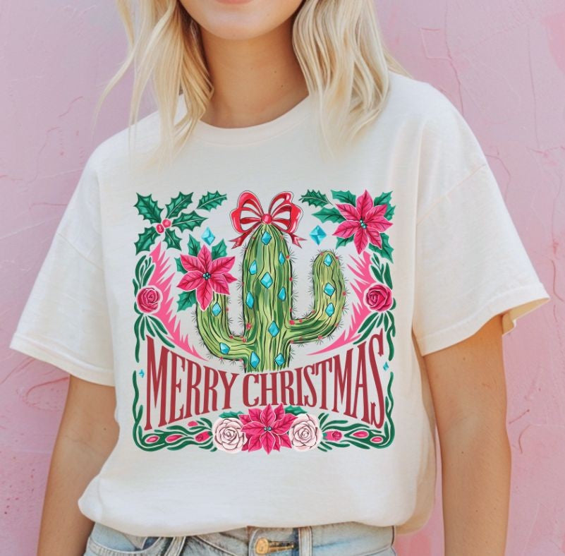 Merry Christmas Cactus - DTF