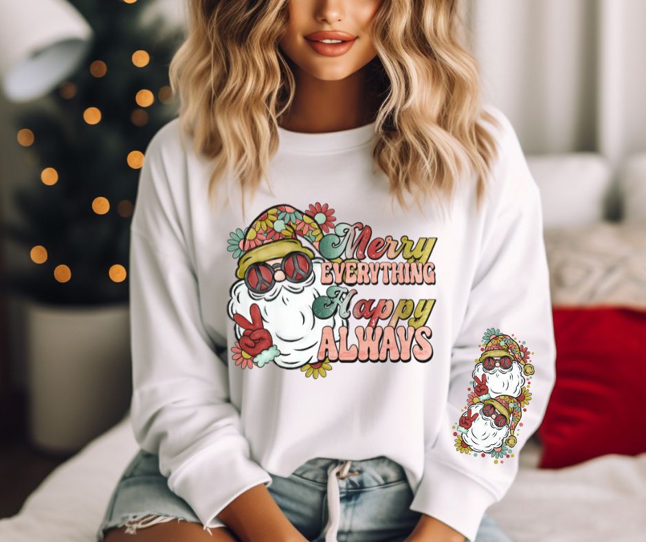 Merry Everything Happy Always (groovy santa) - DTF