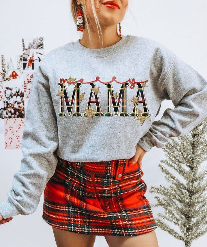 Merry Mama (Stars and Plaid) - DTF