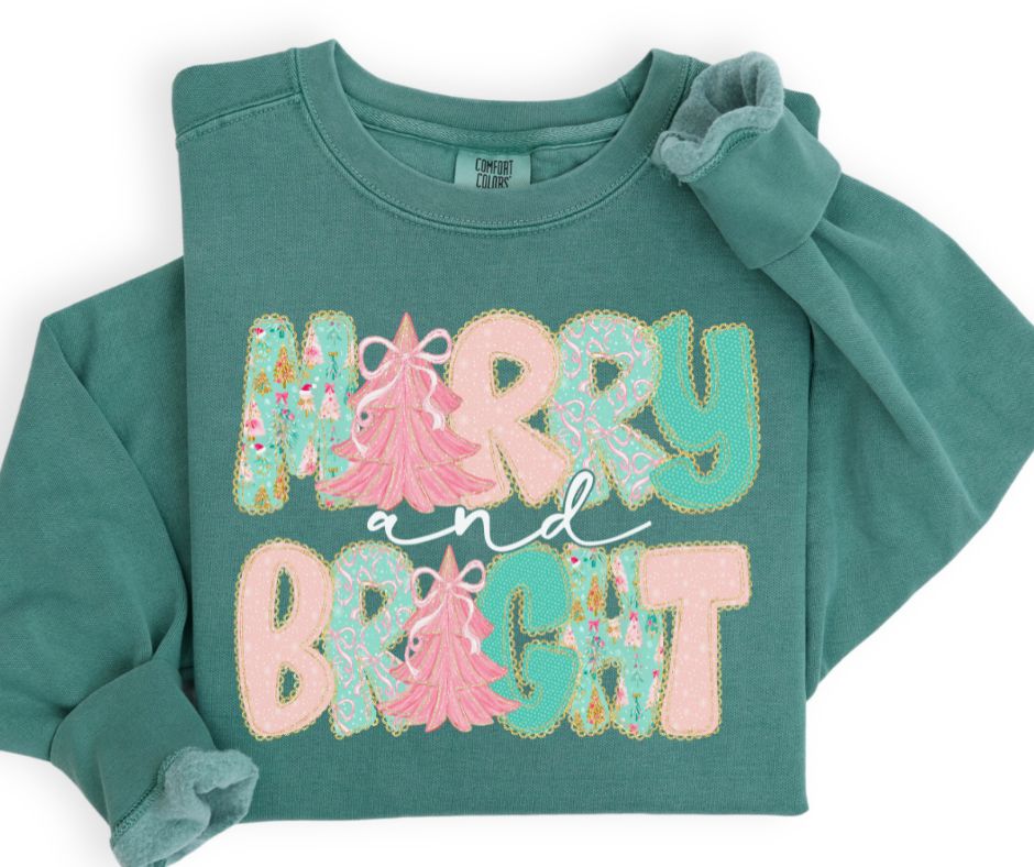 Merry and Bright (Pastel Bow)- DTF