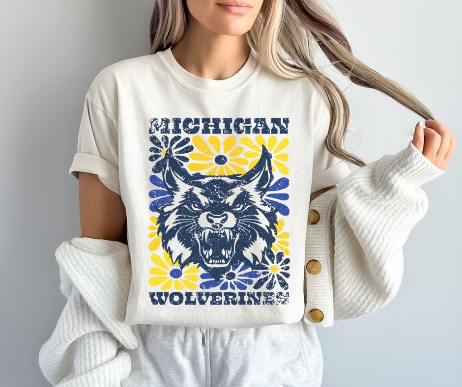 Michigan (Groovy Floral - College) - DTF