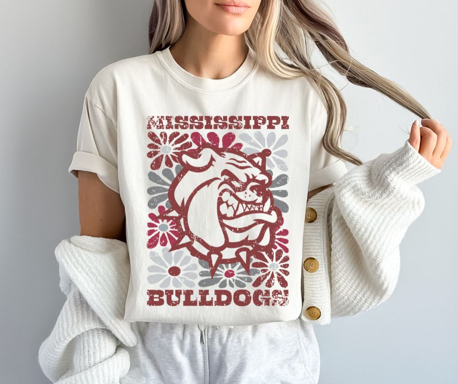 Mississippi State (Groovy Floral - College) - DTF