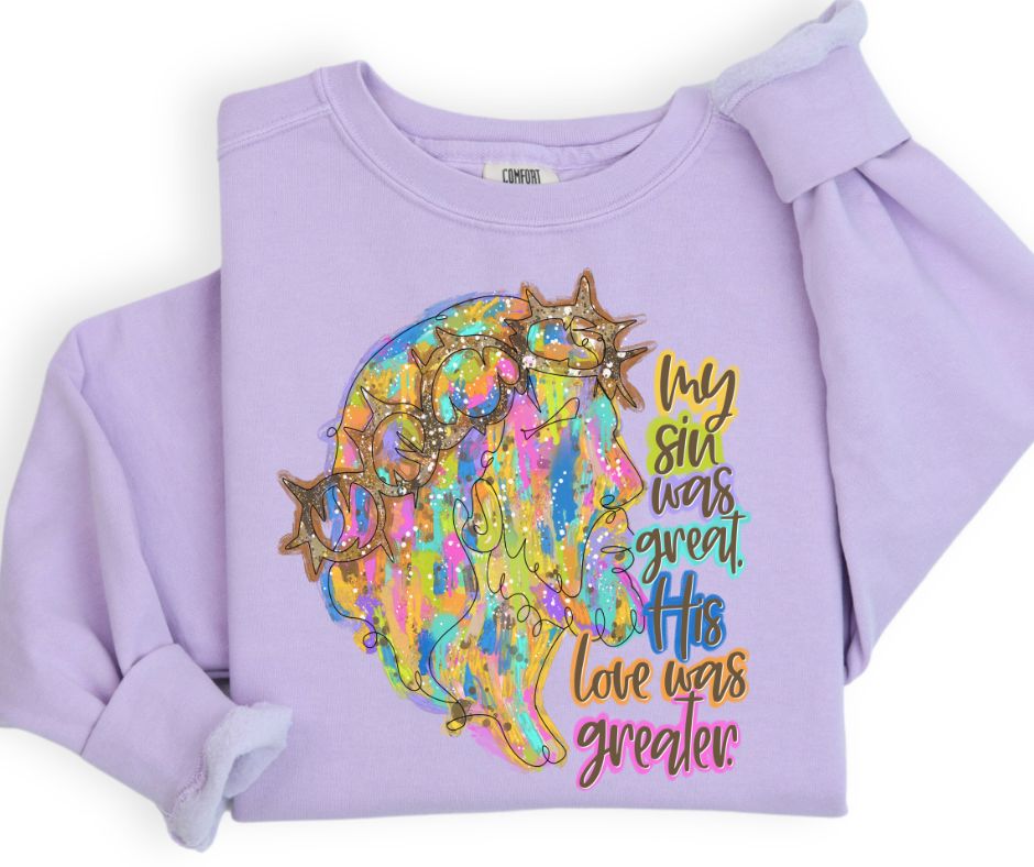 Jesus Silhouette My Sin Was Great - DTF