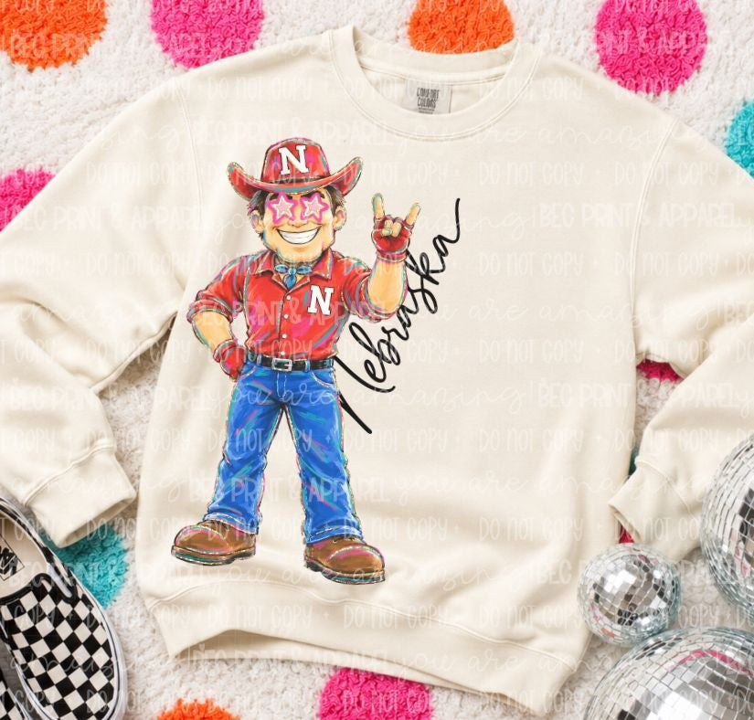 Nebraska (Rockin Mascot College) - DTF