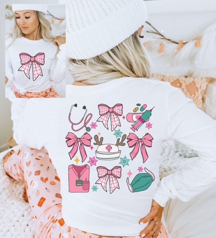 Nurse - Coquette Christmas (2-in-1 front/back transfer) - DTF