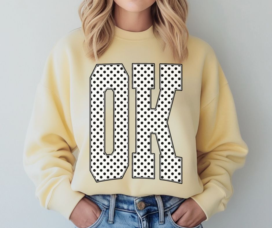 OK (Blk/White Polka Dot States) - DTF