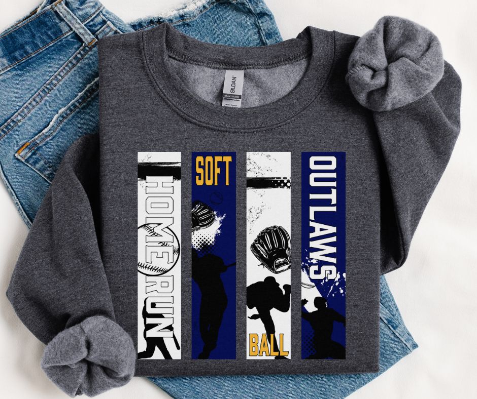 Outlaws Homerun Panel (Navy/White) - DTF