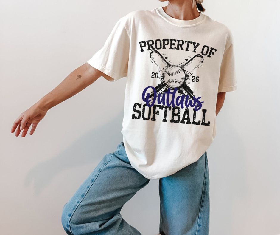 Outlaws - Navy (Property Of Softball) - DTF