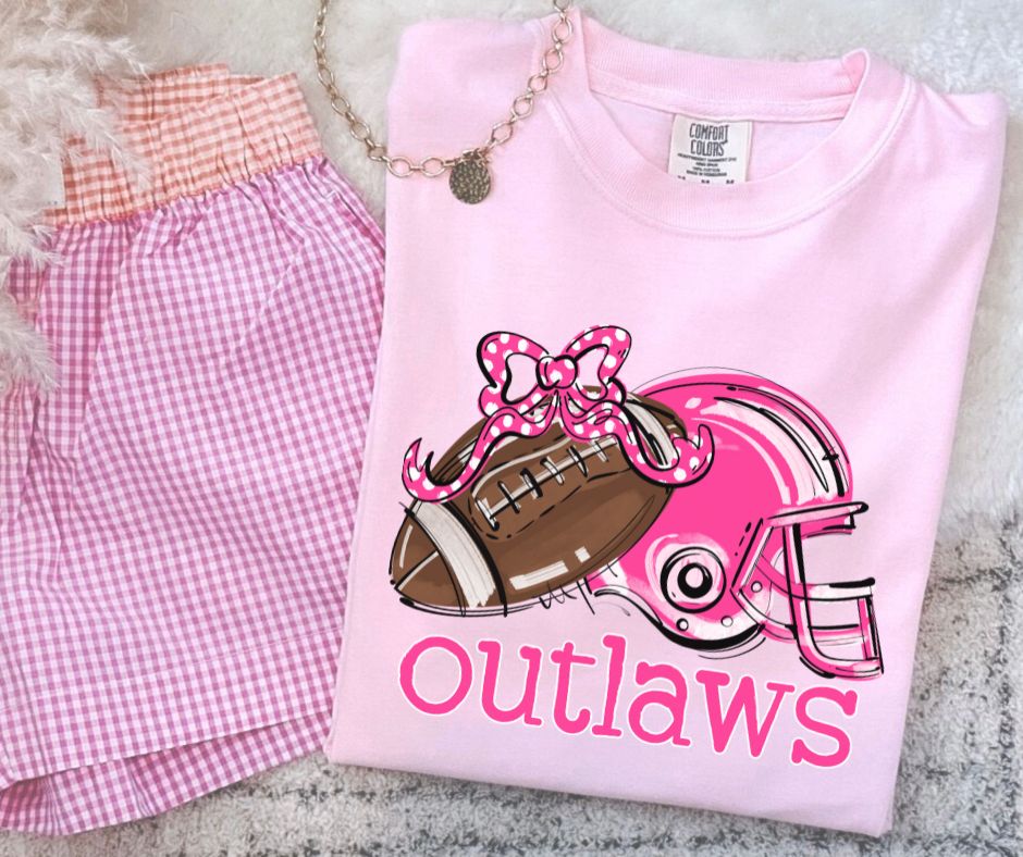 Outlaws - Pink (Football Bow Mascot) - DTF