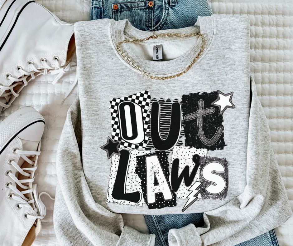 Outlaws (BW Collage Mascot) - DTF