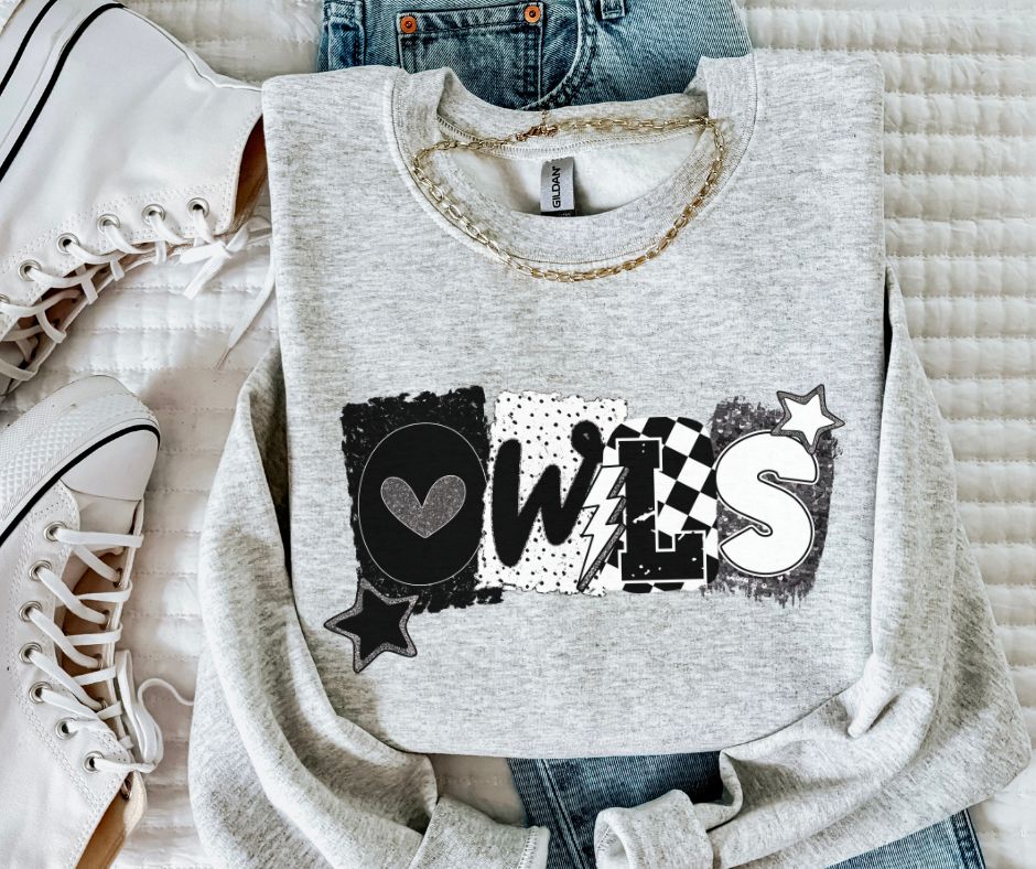 Owls (BW Collage Mascot) - DTF