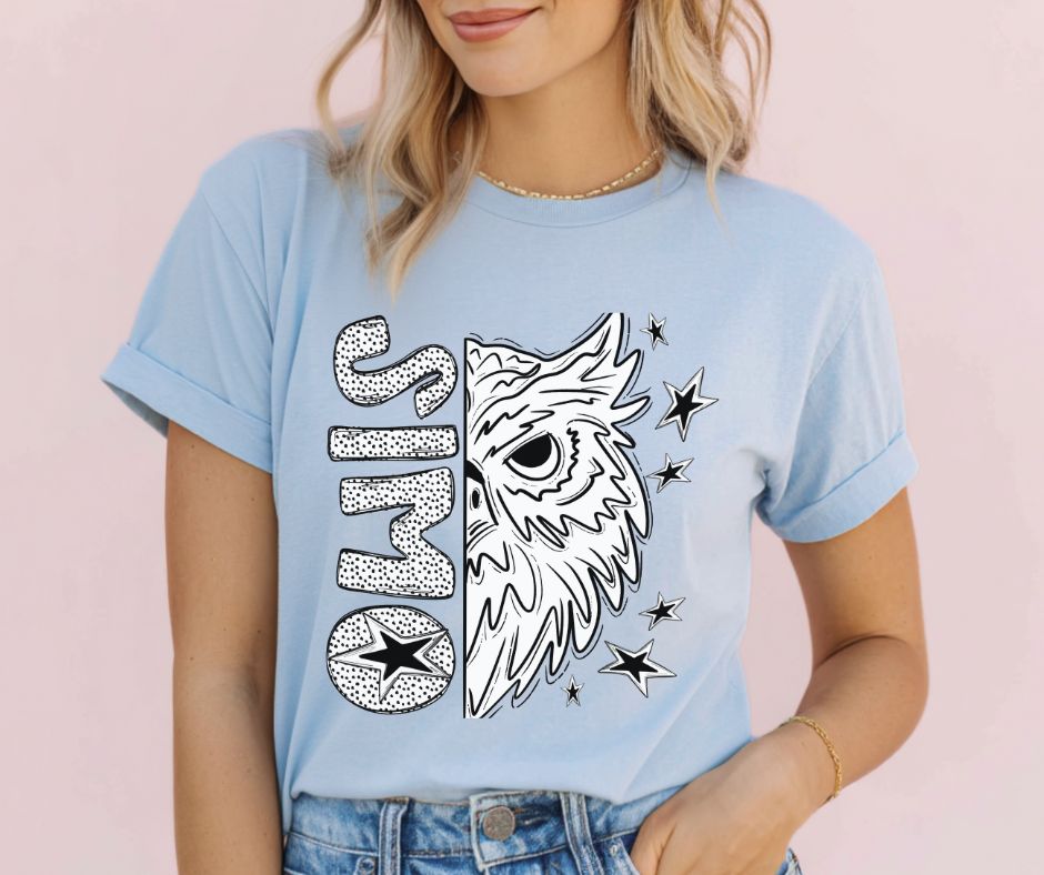 Owls (Black/White Dotties Mascot) - DTF