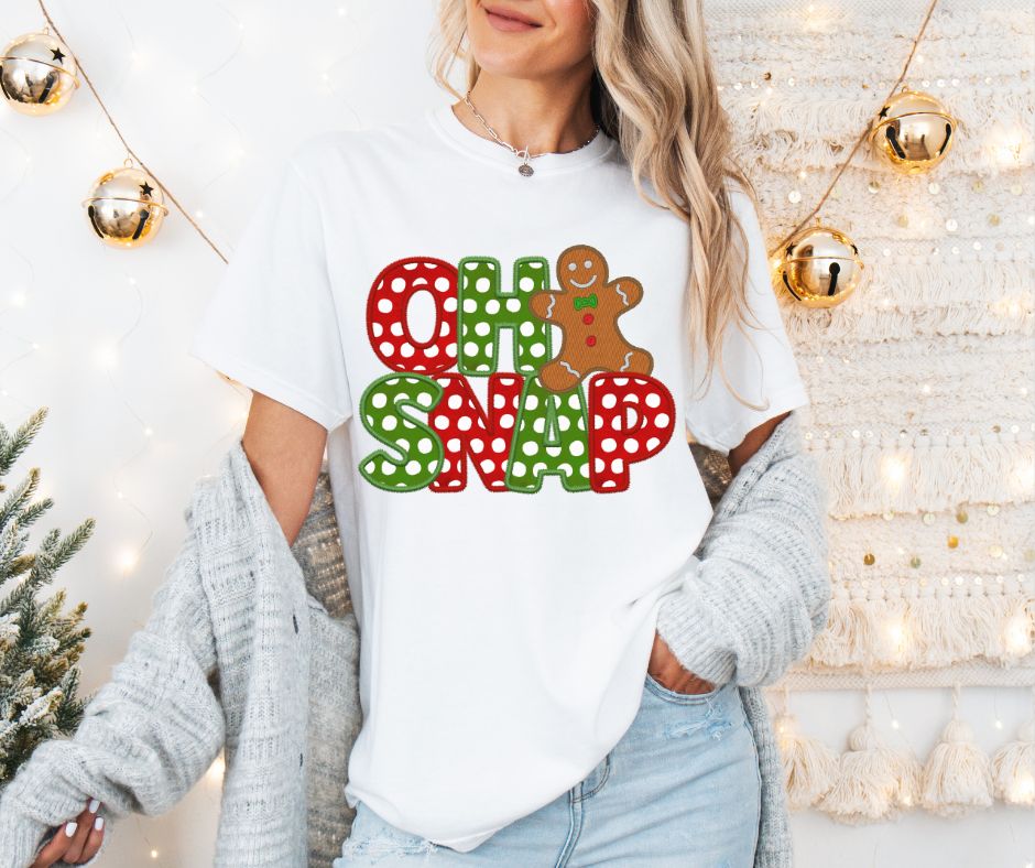 Oh Snap (red/green polka dots) - DTF