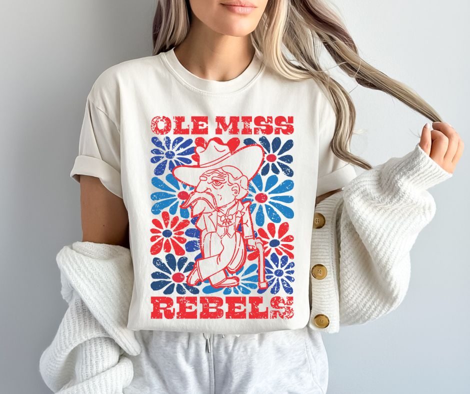 Ole Miss (Groovy Floral - College) - DTF