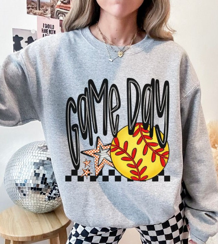 Game Day Stars (Softball - Orange) - DTF