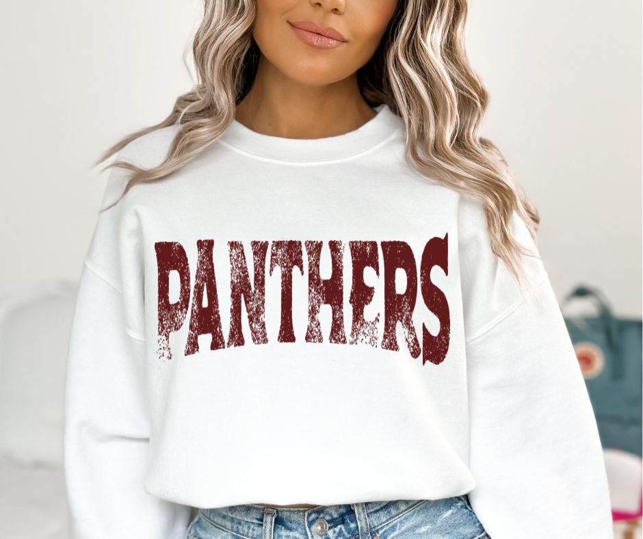 Panthers - Maroon (single color grunge) - DTF
