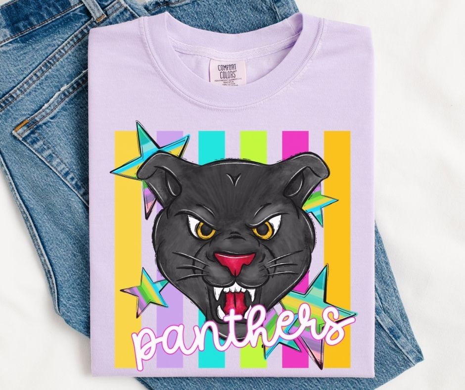 Panthers (Colorful Stripes Mascot) - DTF