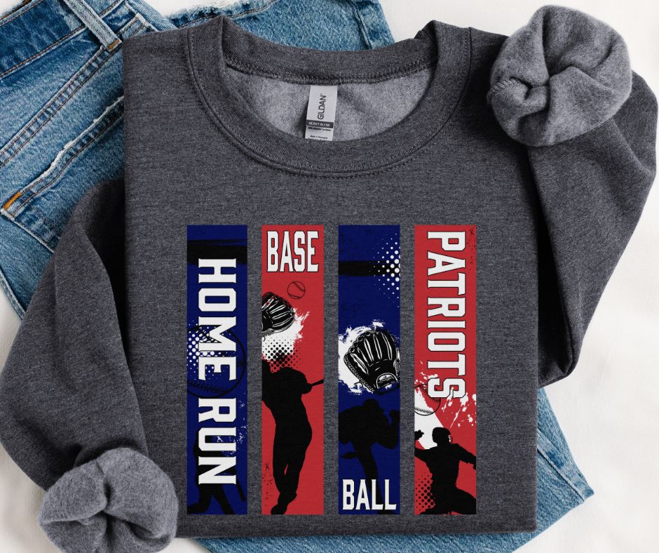 Patriots Home Run Panel (Navy/Red) - DTF