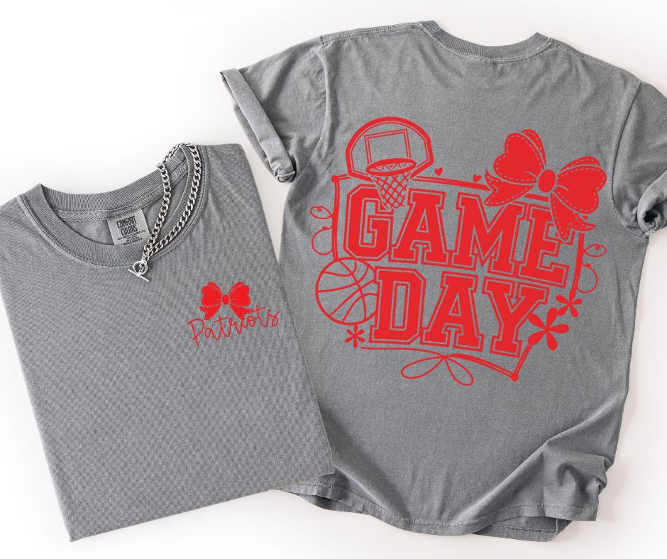 Patriots - Red (Basketball Game Day Mascots 2-in-1 front/back) - DTF