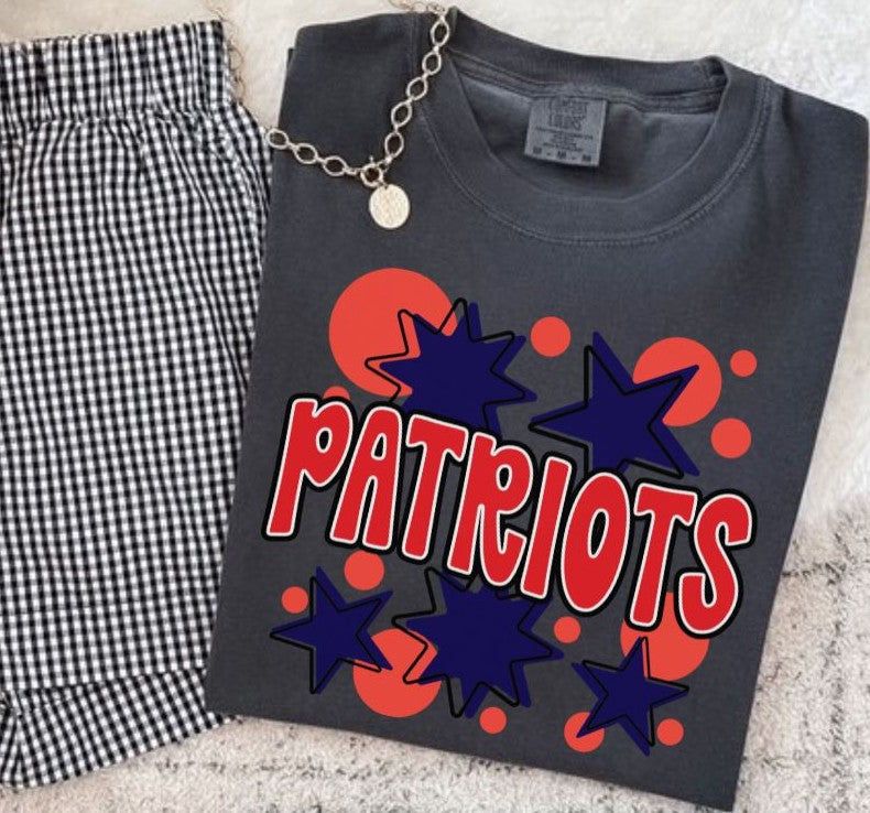 Patriots - Red/Navy (Bubbles & Stars Mascot) - DTF