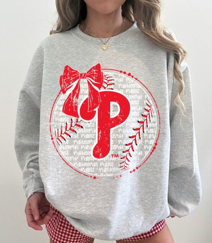 Phillies (Baseball Bow Typography) - DTF