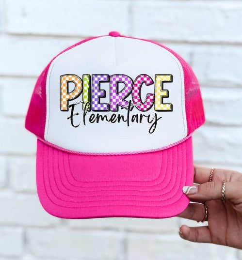 Pierce Elementary (Colorful Checked School Name) - DTF