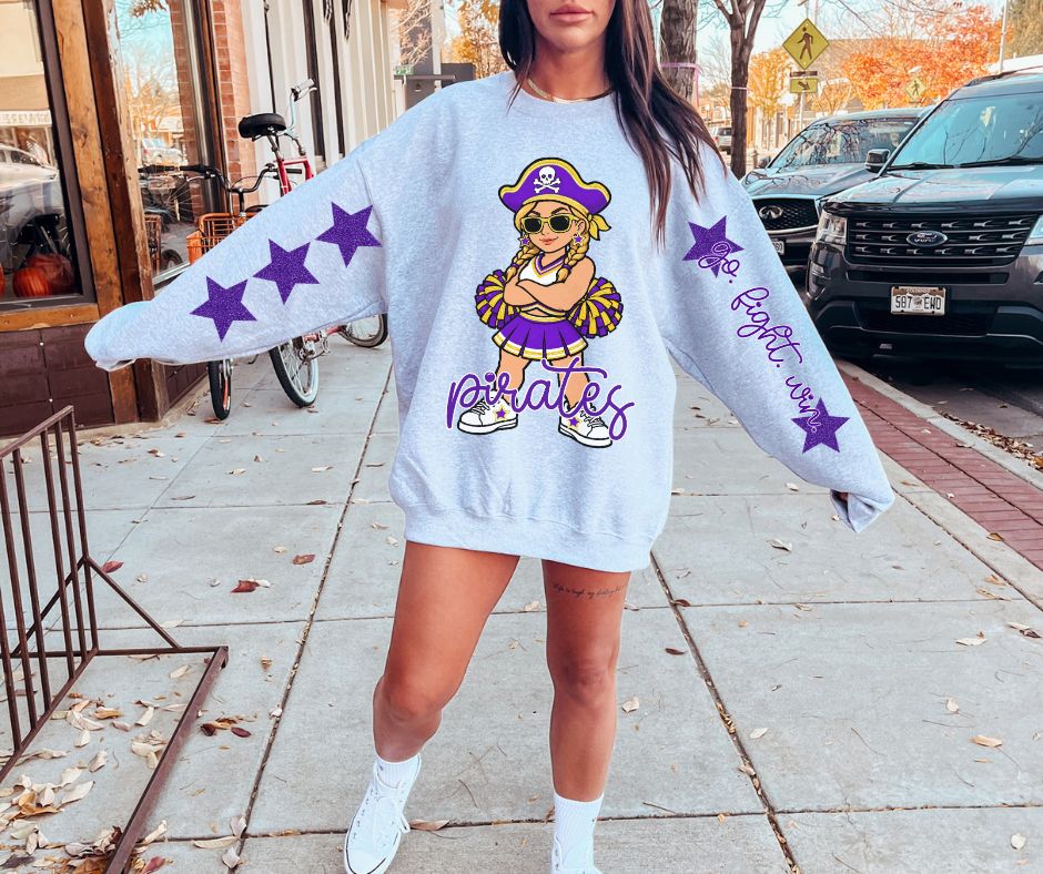 Pirates - Purple/Gold (Cheer Star Mascot) - DTF